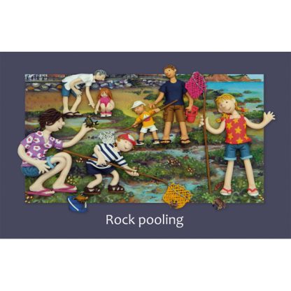 Rock pooling tea towel