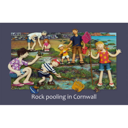 Rock pooling in Cornwall tea towel