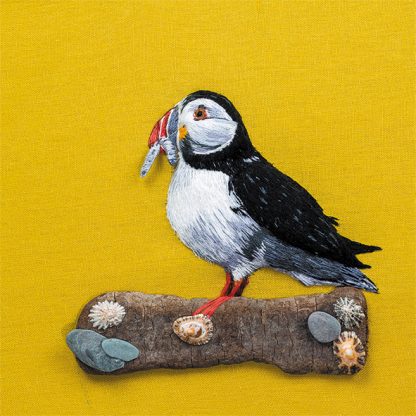 Perching puffin