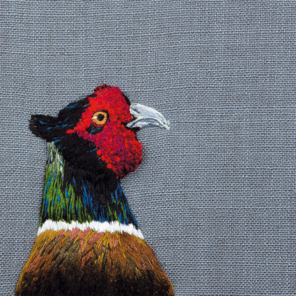 Pheasant on French linen