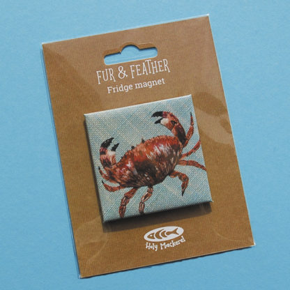 Brown crab fridge magnet