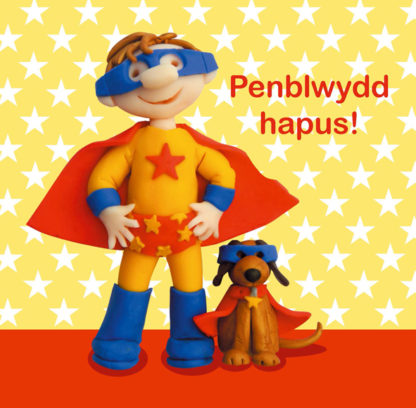 Penblwydd hapus - superhero