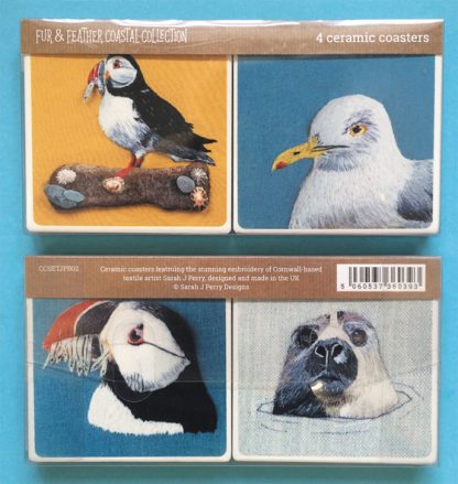 4 ceramic coasters - coastal collection