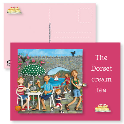 Dorset cream tea postcard