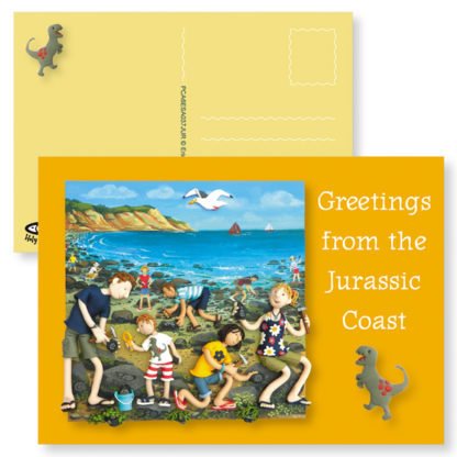 Jurassic Coast fossiling postcard
