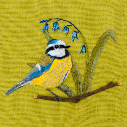 Blue tit with bluebell mini card