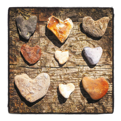 Heart pebbles mini card