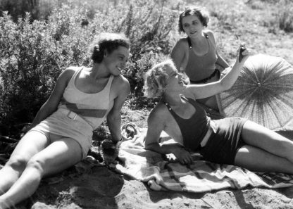 Three women relaxing