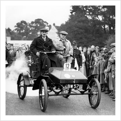 Two men in vintage car (square)