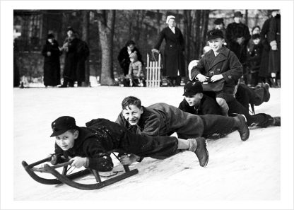 Boys on sledge