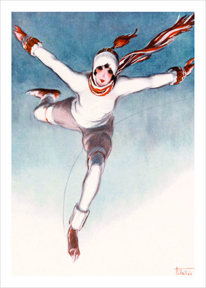 Woman skier flying through air
