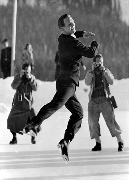 Male ice dancer in St Moritz