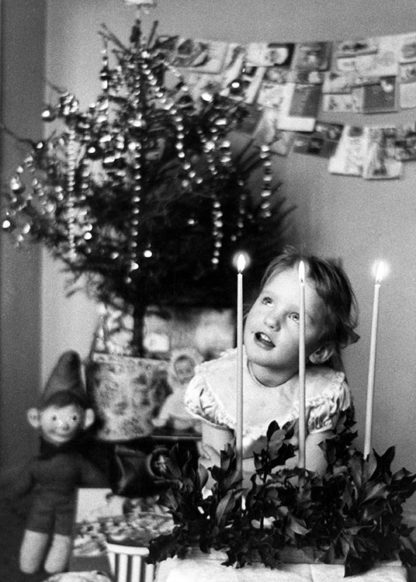 Little girl and candles