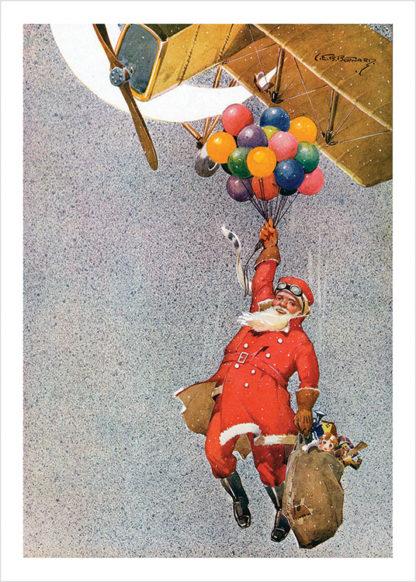 Santa jumping out of plane