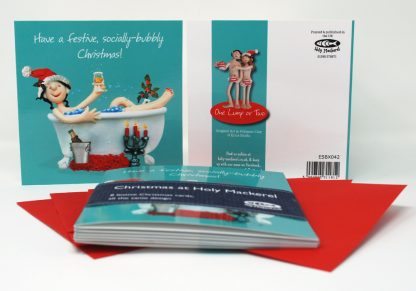 Socially-bubbly Xmas card pack