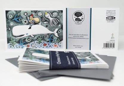 Undersea Santa Xmas card pack