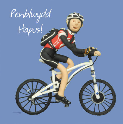 Penblwydd hapus - male cyclist