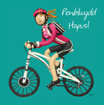 Penblwydd hapus - female cyclist