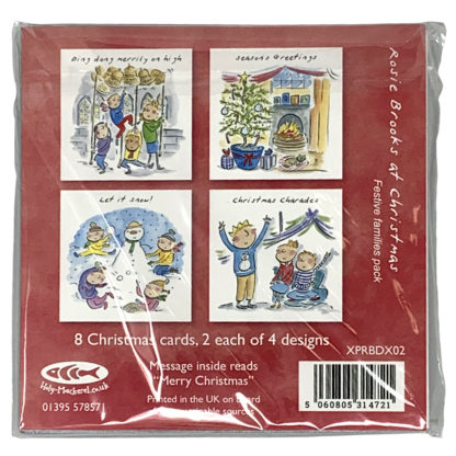 Family themed Christmas card pack