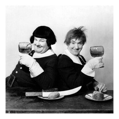 Laurel and Hardy make a toast