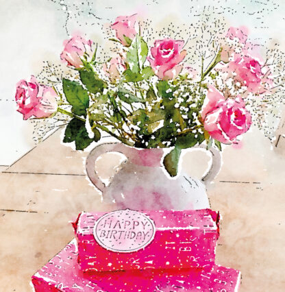Birthday bouquet mini card