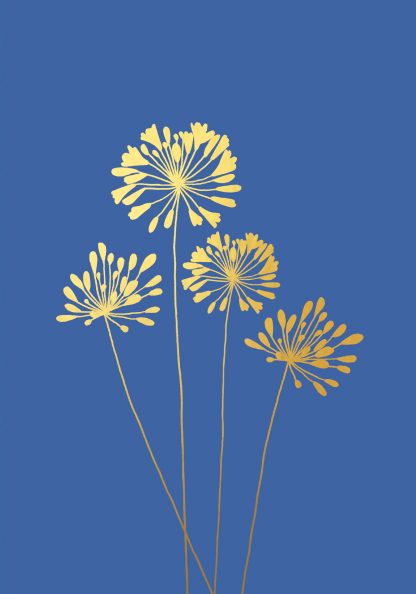 Agapanthus Blank Gold  Greeting Card