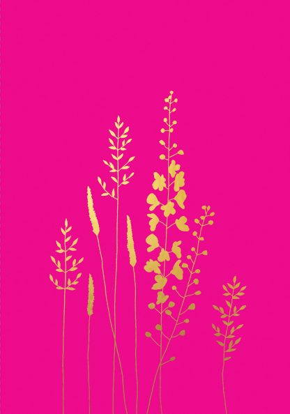 In the Meadow Blank Gold Greeting Card
