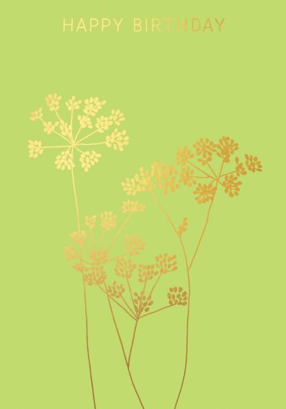 Fennel Birthday Gold Greeing Greeting Card