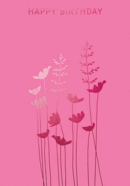 Anemones Birthday Pink  Greeting Card