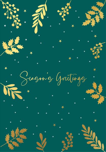 Season's Greetings Gold Foiled Christmas Card