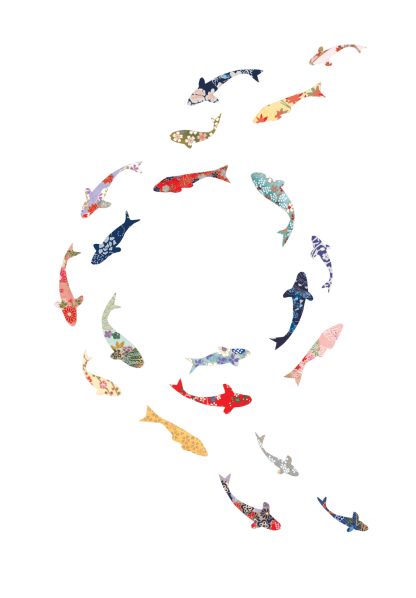 Koi Carp Circle Greeting Card