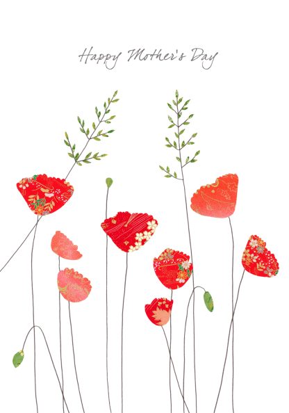 Mothers Day Poppies & Grass Greeting Card