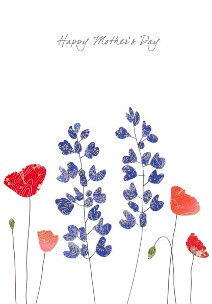 Mothers Day Lupins & Poppies Greeting Card