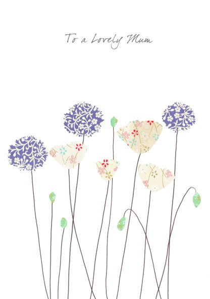 Mothers Day Poppies & Alliums Greeting Card