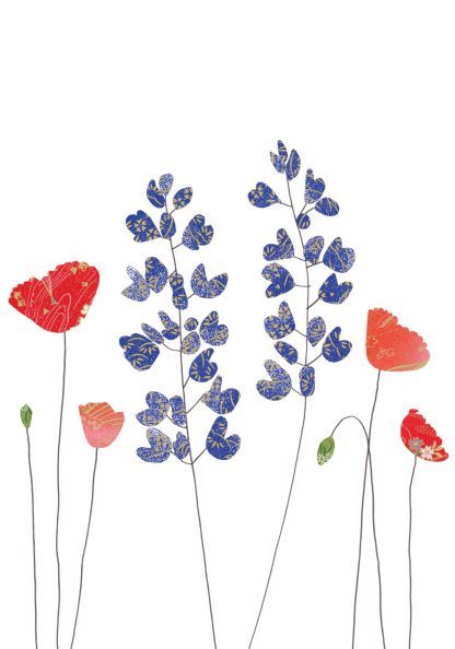 Lupins & Poppies Greeting Card