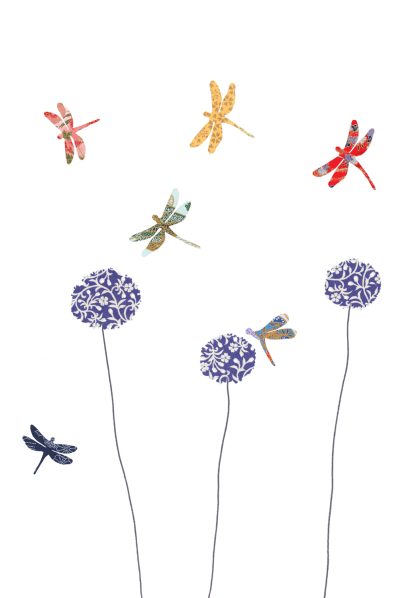 Dragonflies & Alliums Greeting Card