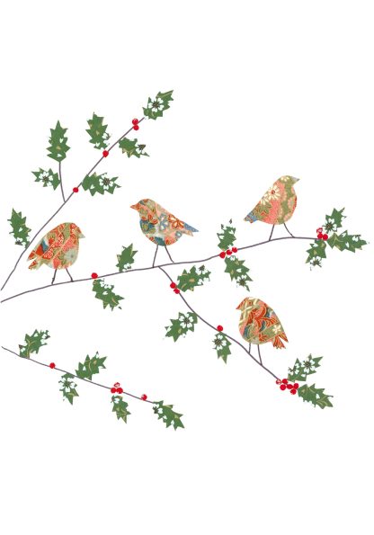 Four Robins Greeting Card