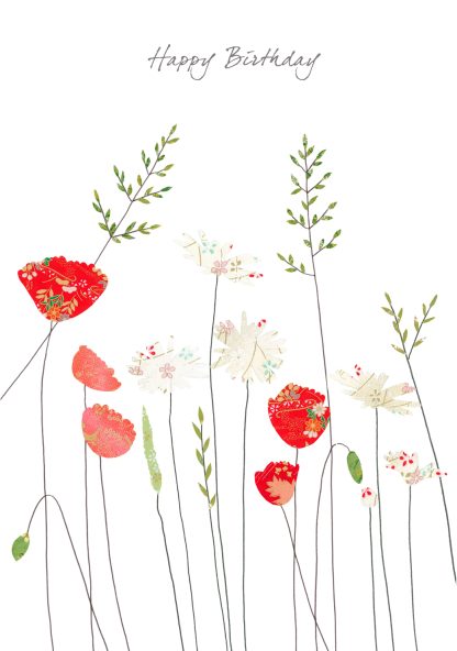Poppies & Daisies Birthday Card