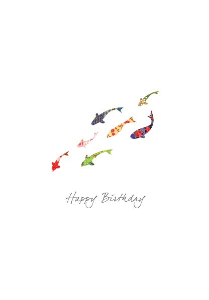 Koi Carp Drift Birthday Card