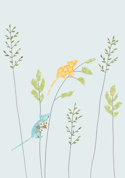 Field Mice & Grass Greeting Card