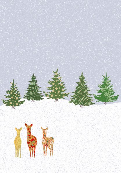 Three Deer in Snow Greeting Card