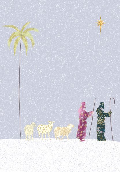 Shepherds in Snow Greeting Card