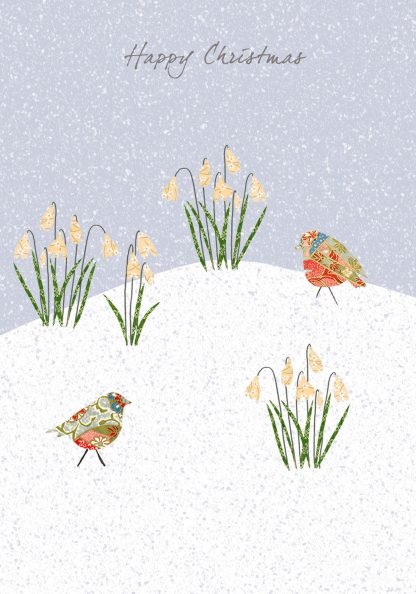 Robins & Snowdrops Greeting Card
