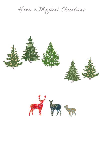 Deer Family in the Trees Greeting Card