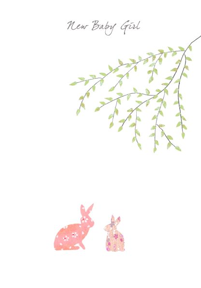 Bunnies Baby Girl Greeting Card