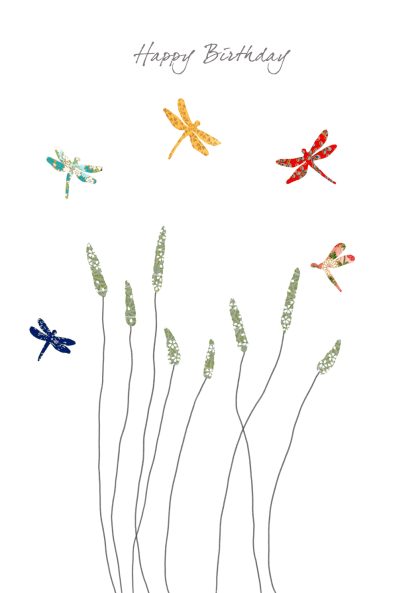 Dragonflies & Grass Birthday Card