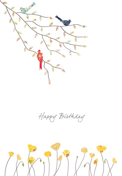 Three Birds Birthday Card