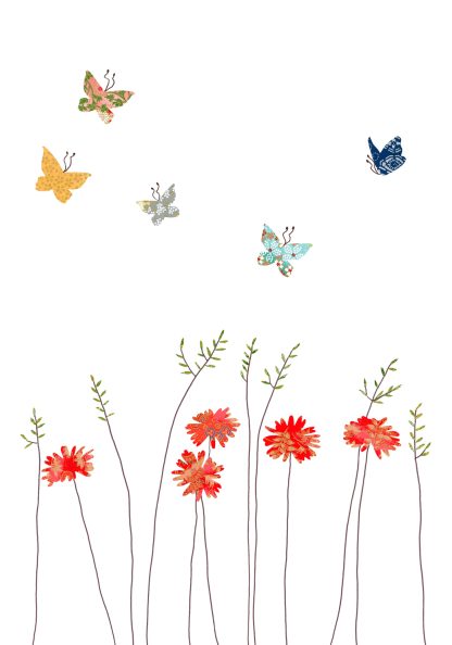 Daisies & Butterflies Greeting Card