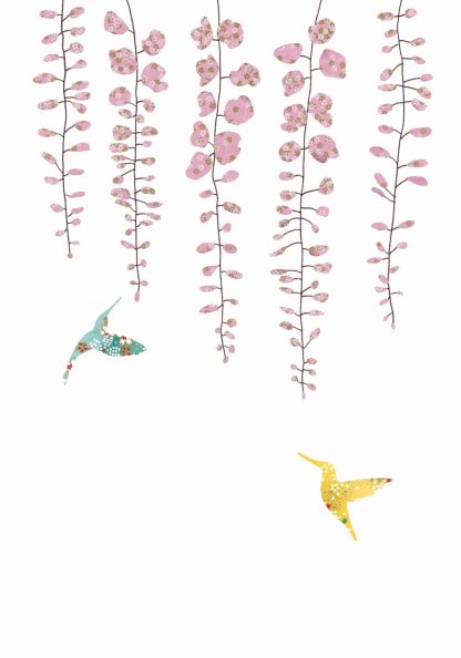 Wisteria & Hummingbirds Greeting Card