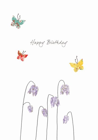 Fritillaria & Butterflies Birthday Card